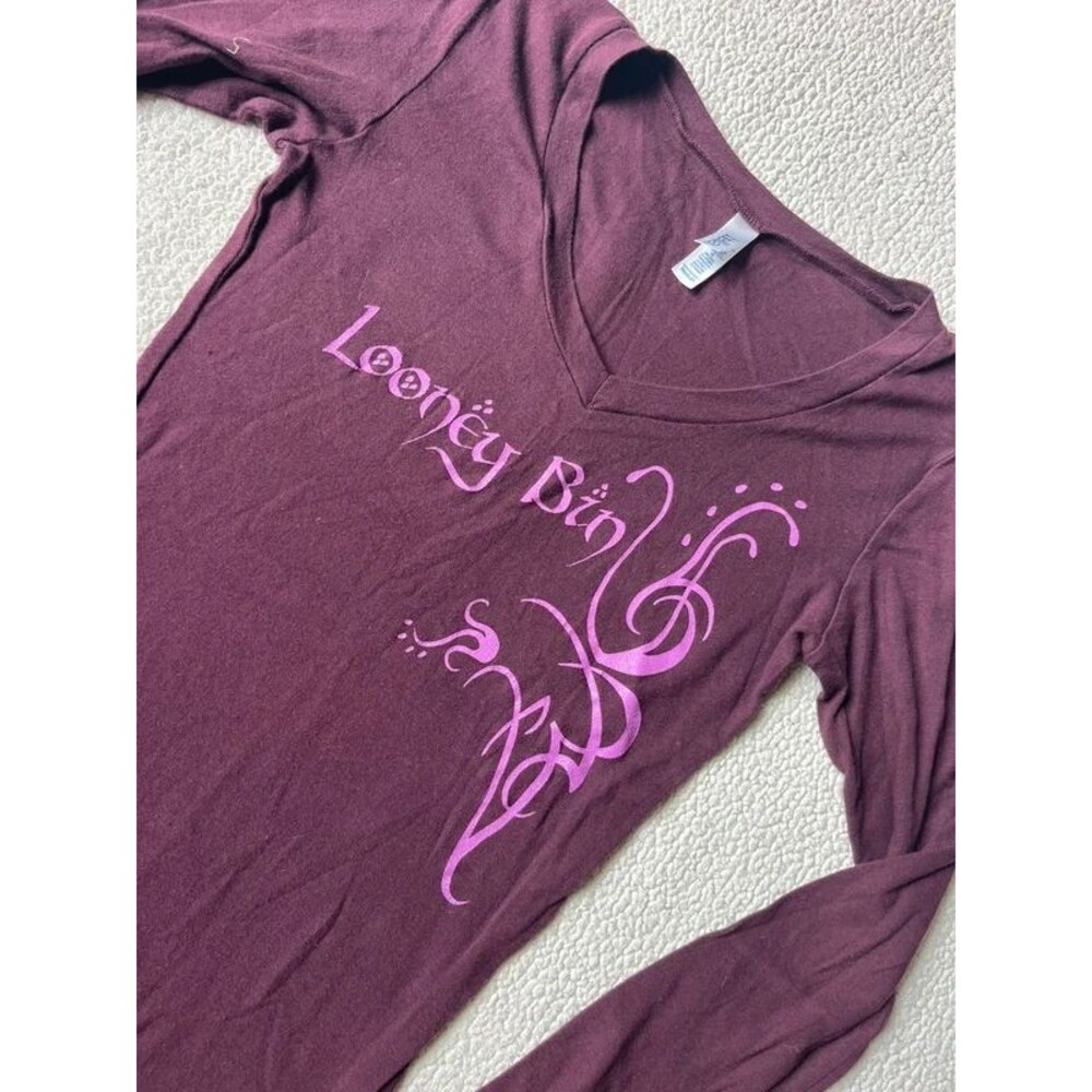 Vintage 2000s Looney Bin Long Sleeve Purple Shirt Cotton Womens Medium
